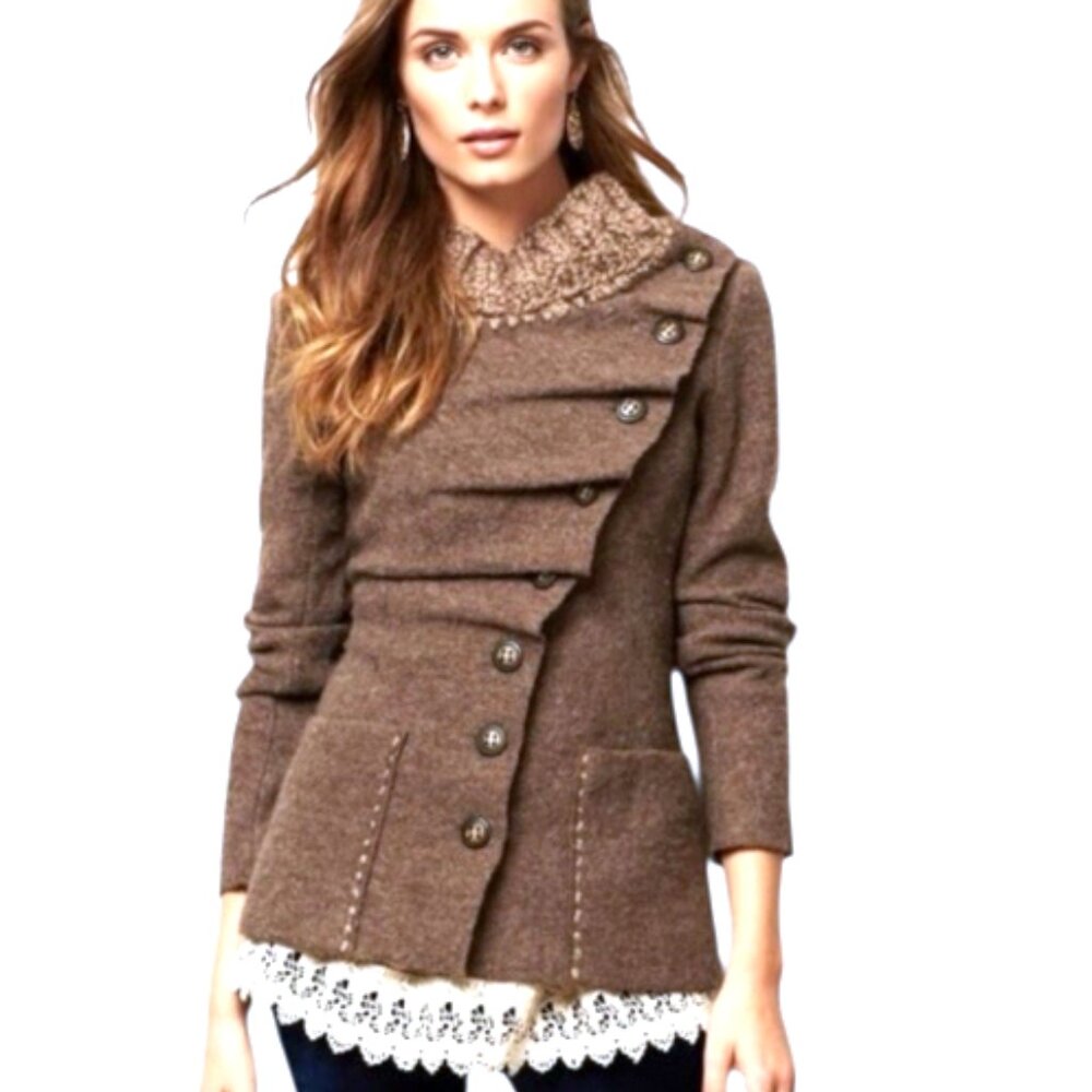 Anthropologie Gro Abrahamsson Arslan Asymmetric Wool Cardigan - Size S